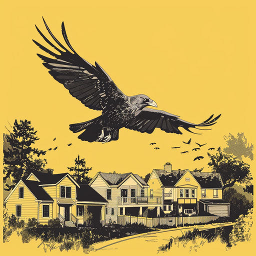 Realistic neighborhood clipart with random flat background