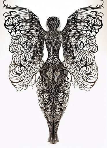 Angel wings pendant, jaume plensa style, expressive drawings