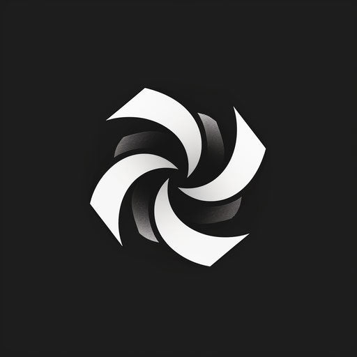 Bold logo with high-contrast black and white design