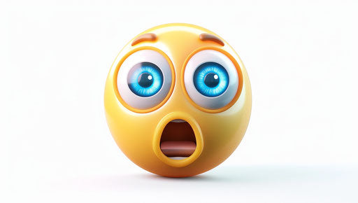 Shy emoji with two eyes and an open mouth