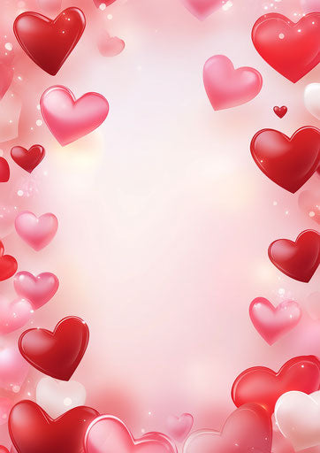 Valentine's Day background with red and pink hearts
