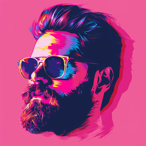 Close-up clipart on bright magenta background