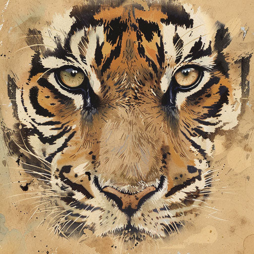 Tiger eyes desert tattoo sketch
