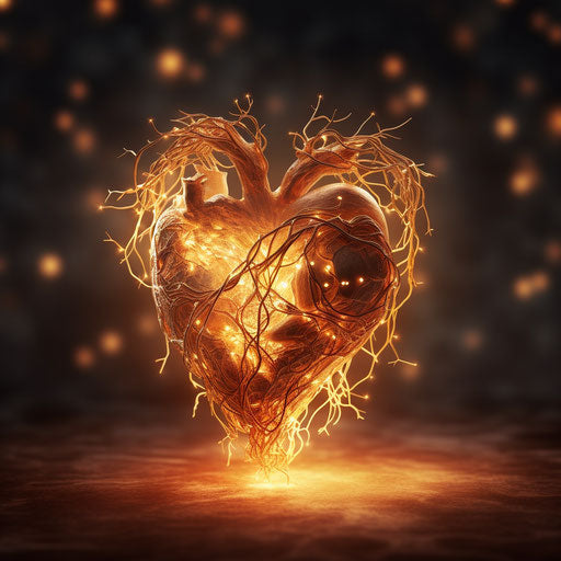 Glowing heart made of wires in an attractive style