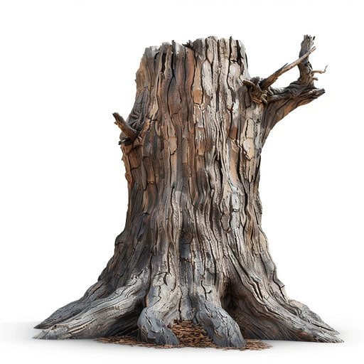 Realistic tree trunk illustration on white background
