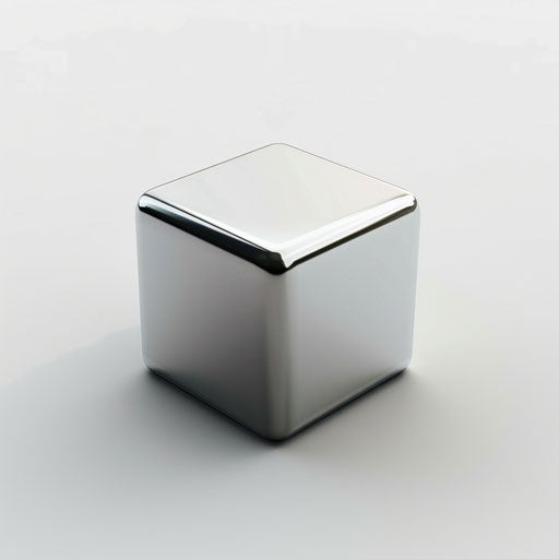 Realistic cube clipart on white background with dynamic lighting
