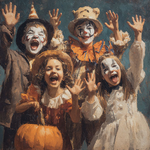 Joyful Halloween Spirit with Playful Children