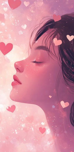 Enchanting Valentine's Day background with floating hearts