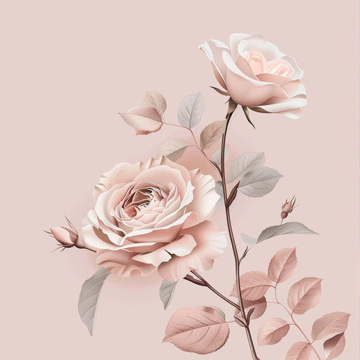 Dusky rose backdrop with realistic tall art clip and detail