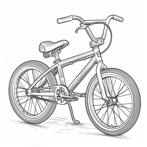 Bicycle with training wheels for easy coloring