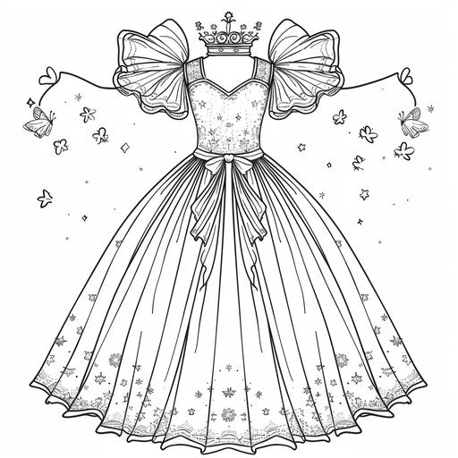 Adorable princess dress with sparkles and a tiara
