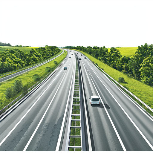 Highway clipart in realistic style on flat white background