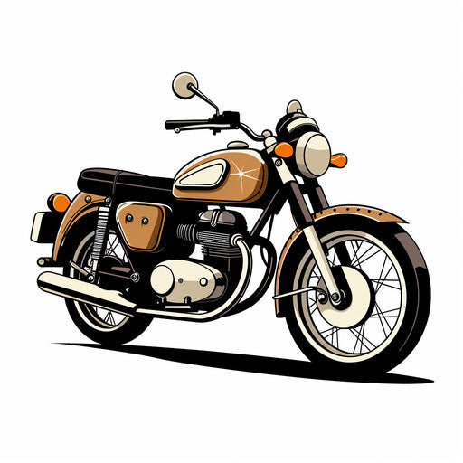Minimalist motorcycle illustration on white background