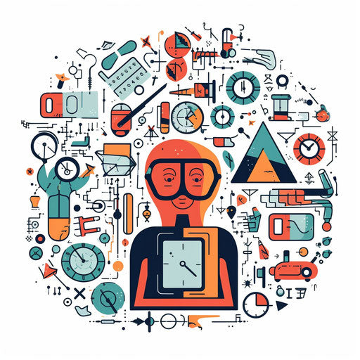 Minimalist style mathematics clipart on white background