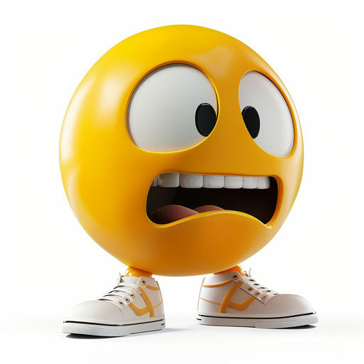 Cheerful mascot with white shoes