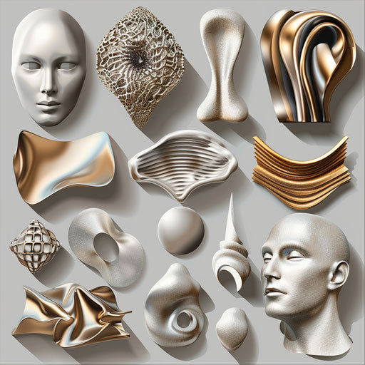 Smart clipart with flat random background and realistic textures