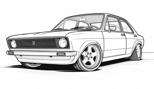 Elegant car with stripes on white background