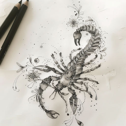 Sophisticated sketch of Scorpio constellation in clipart style