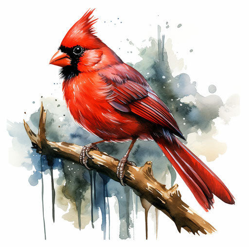 Cardinal clip art in the style of Oil painting