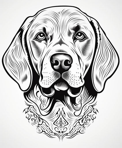 Cute Labrador Retriever Face Tattoo Design