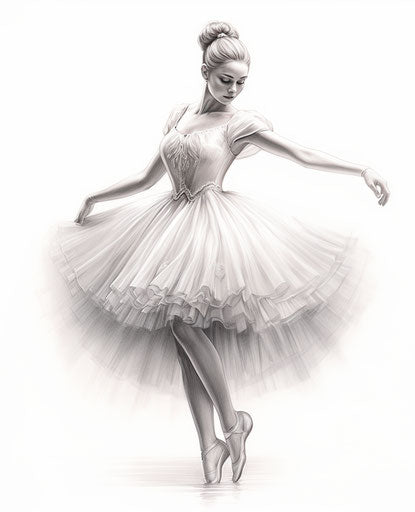 Drawing of ballet dancer ballerina dancing ballet, 25:31