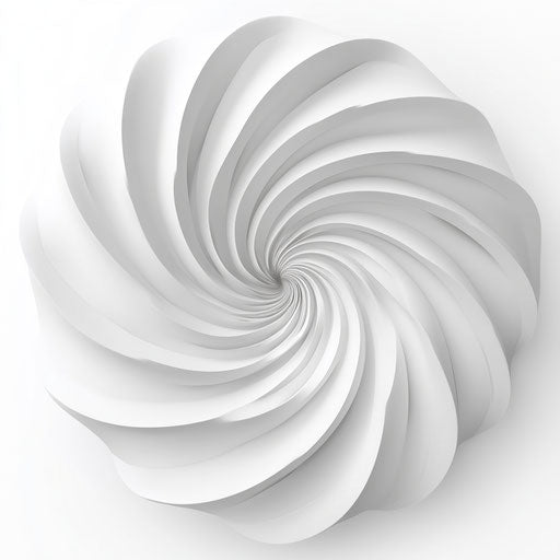 3D spiral on flat white background