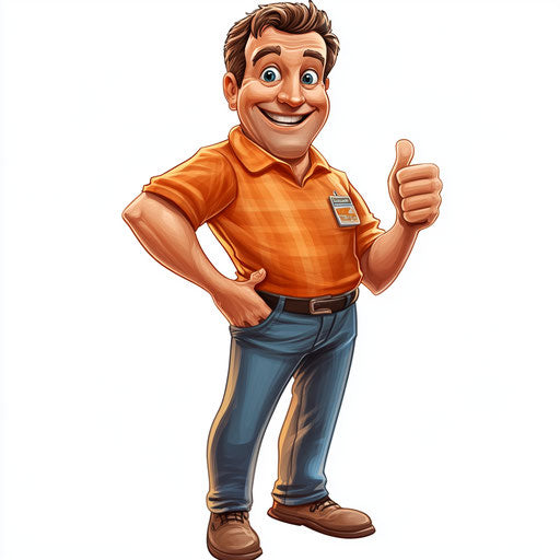 Humorous caricature of an architect with human characteristics