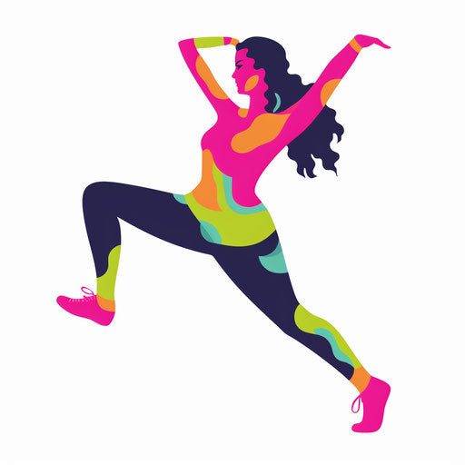 Zumba clipart in Minimalist style, on white background