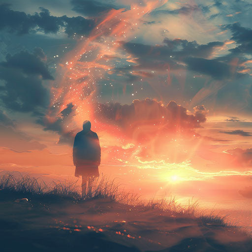 Farewell clipart in photo realistic style with a flat random background, ethereal glow and soft edges