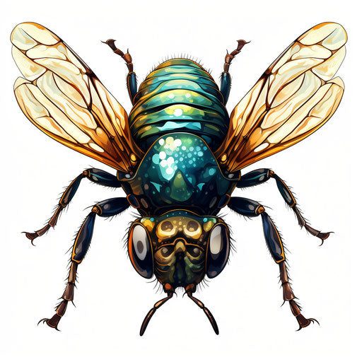 Chiaroscuro Art: Insect clipart on white background