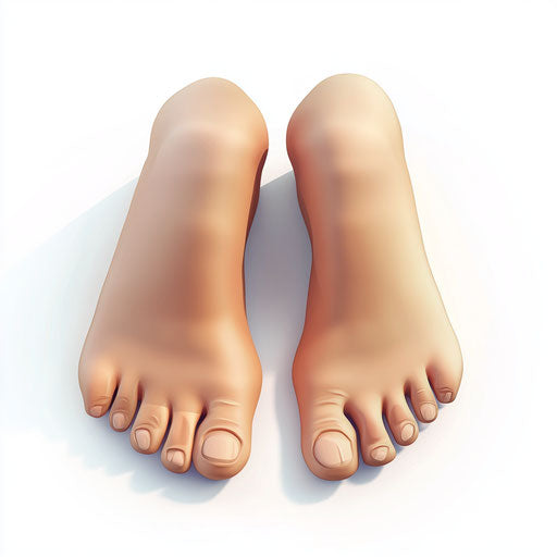 3D feet on flat white background, isolated clipart