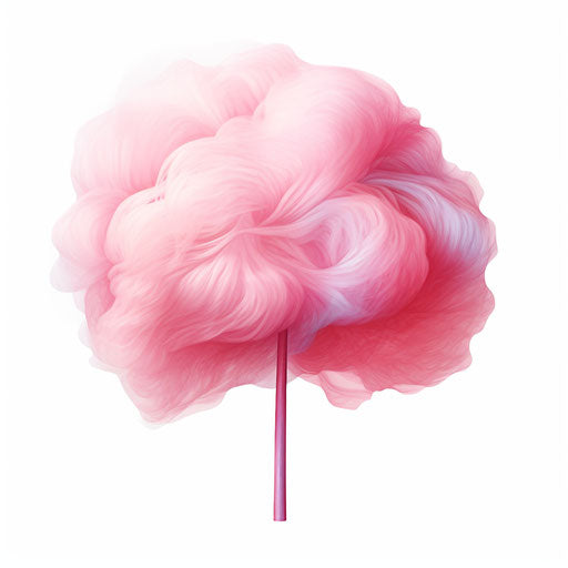 Cotton candy drawing in the style of Chiaroscuro Art, on a white background