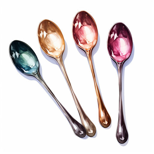 Spoon illustration in the style of Chiaroscuro Art, on white background