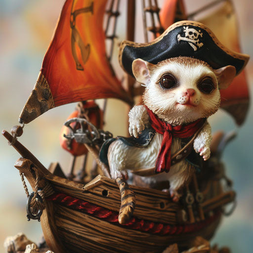 A gliding pirate sailing the high seas