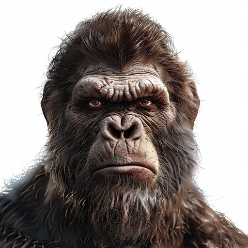 Bigfoot clipart in photorealistic style on white background