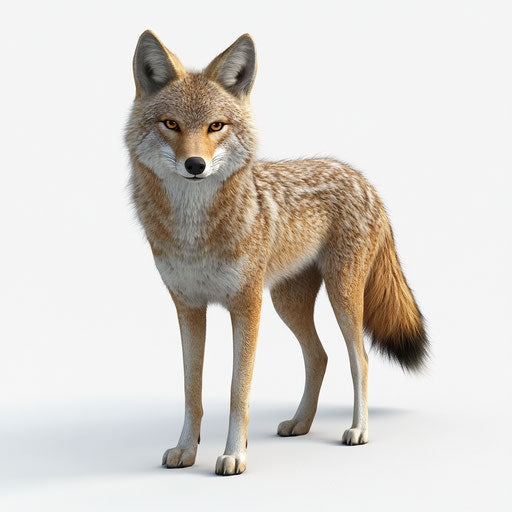 3D coyote on white background - isolated clipart