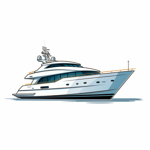 Minimalist yacht illustration on a white background