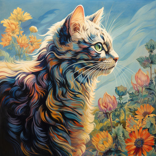 Louis Wain cat in profile