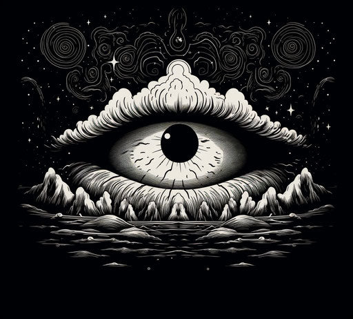 Eye on a cloud with a lightning bolt