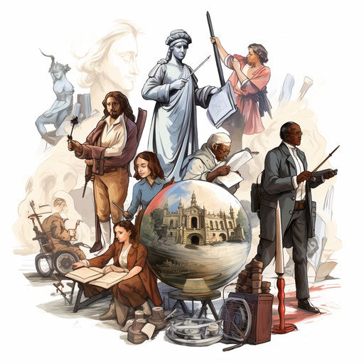 Social studies in Chiaroscuro Art on white background