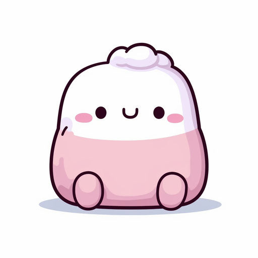 Minimalist style squishmallow clipart on white background