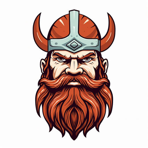 Minimalist style viking clipart on white background