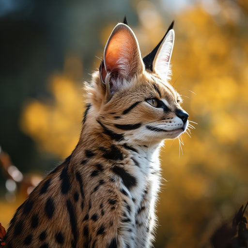 A sideview serval cat