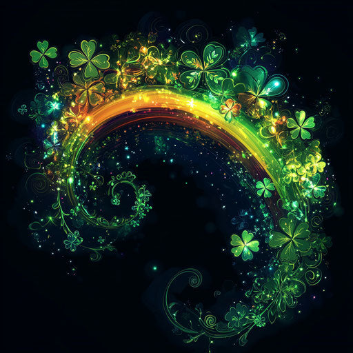 St. Patrick's Day and Irish shamrock with rainbow