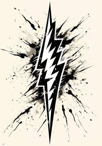 Ingenious lightning bolt symbol, graphic black and white