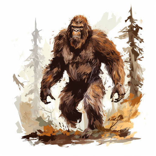 Bigfoot art in the style of Oil painting