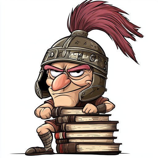 Humorous caricature of a helmet with human characteristics