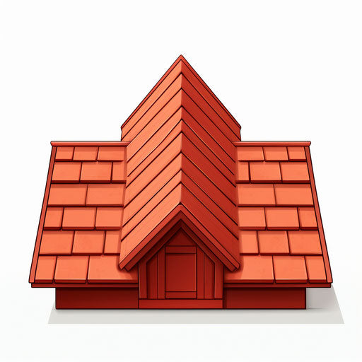 Minimalist roof drawing on white background