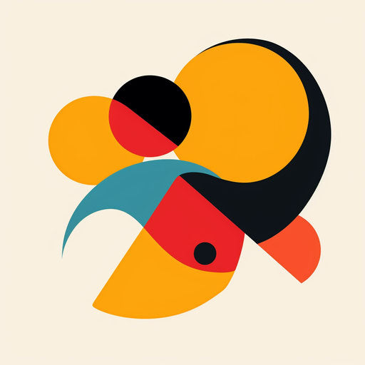 Abstract shapes and palette merge into eye-catching gallery logo