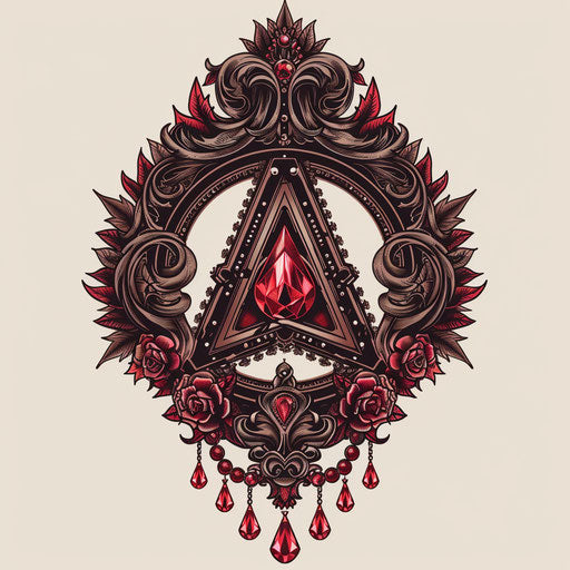 An anarchy symbol encrusted with jewels